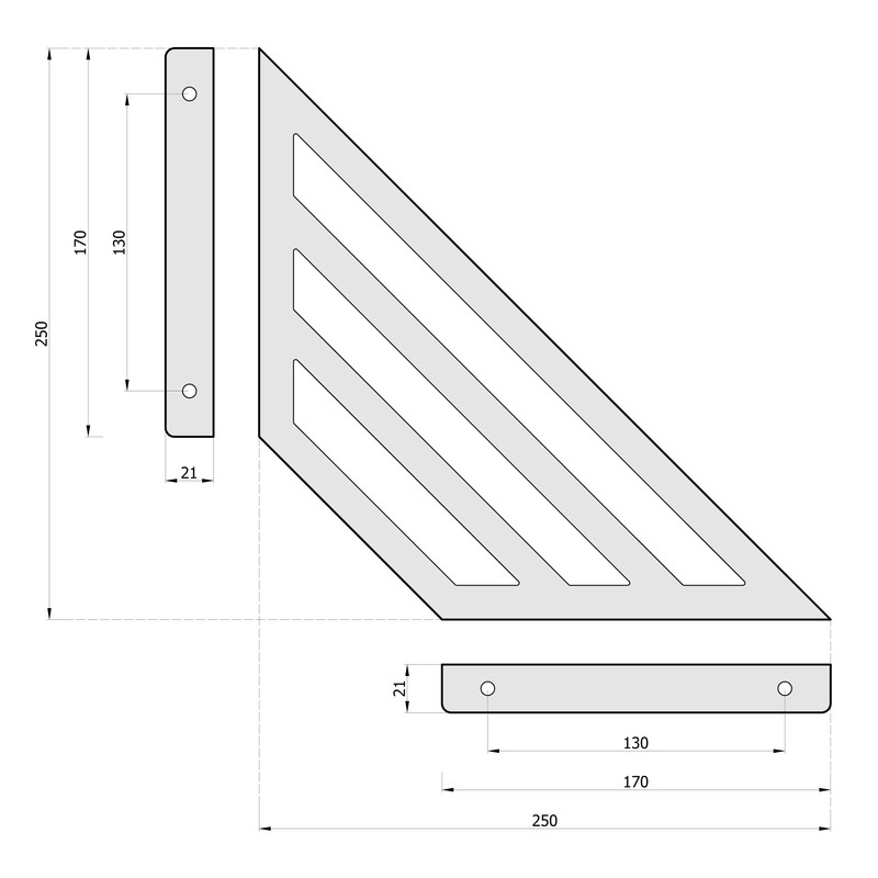 2 x Sossai® Truss Design Shelf Brackets | Shelf Brackets