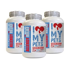 Dog Allergy Itchy Paws - Dog and CAT Allergy Relief - for Pets - Relieve ITCHING - Premium - quercetin for Dogs - 225 Treats (3 Bottles)