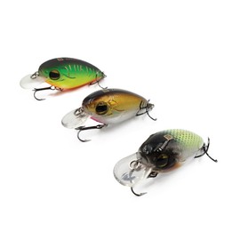 1ZU 3-Pack Fishing Lures with VMC Hooks, Crankbait Lures for Bass Perch Walleye Trout Pike, Floating Hard Baits, Fresh/Salt Water