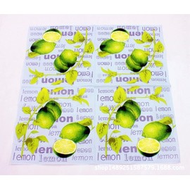 60 Pack 6.5 x 6.5 Inches Floral Paper Napkins for Dinner Wedding Birthday Party Bridal Anniversary Reception Event (Green Lemon)