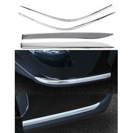 YAKANEY for Toyota Highlander 2020-2023 Chrome Sporty Bumper Corner Guards Protective Trims, Real 304 Stainless Steel Front Rear Bumper Molding for 2023 2022 2021 2020 Highlander Exterior Accessories