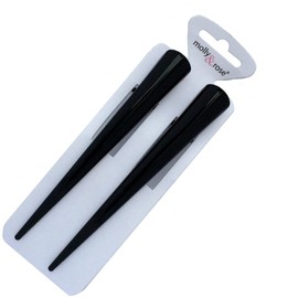 Beak hair clip, with storage card, enamelled, black