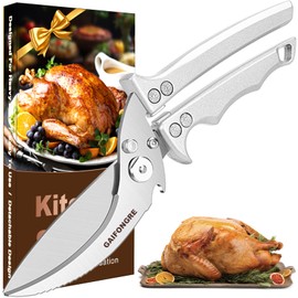 Heavy Duty Poultry Shears - Kitchen Scissors for Food, All Purpose - Chicken & Fish Shears - Easily Separable, Dishwasher Safe (Silver)
