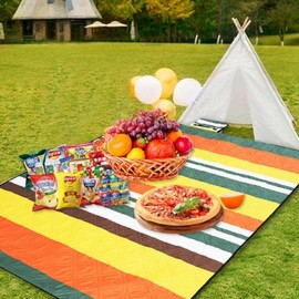 Waterproof Washable Quilted Camping & Car Sleeping Mat Picnic Mat Stripe
