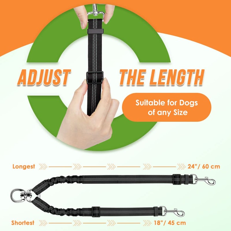 SlowTon Double Dog Leash,No Tangle Double Leash for Dogs Walking