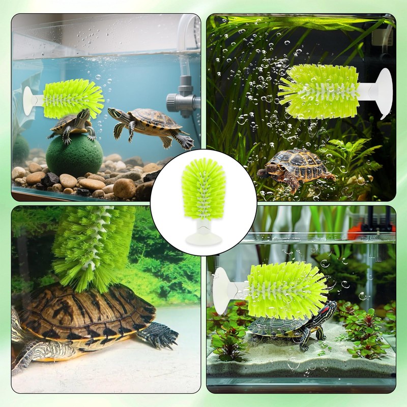 2 Pcs Turtle Brush with Suction Cups, 2 Large Decorative