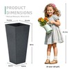 Ultym 28" Large Tall Square Planters (Set of 2), V-Shaped