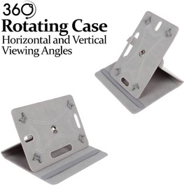 Universal 7 inch 360 Rotating Case Fits All 7 and 7.1 inches Android Tablets, Smooth Interior, PU Leather Exterior Supports Multiple Viewing Angles, Lightweight Folio Wallet Case Cover (White)