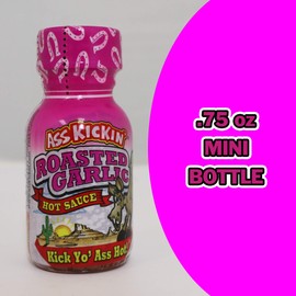 ASS KICKIN' Roasted Garlic Premium Hot Sauce Bottles Gourmet Gift Set Travel Size– .75 oz. 24 Pack - Try if You Dare! – Perfect for The Hot Sauce Fan
