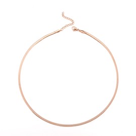 HSWYFCJY Women classic Flat Snake Chain Herringbone Necklace Choker Necklace 3mm/5mm wide chain length 14/16/18 Inches as a birthday gift for girls