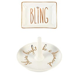 Widdop and Co 'Shine Bright...' Ring Holder & 'Bling' Jewellery Tray