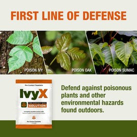 CoreTex Ivy X Pre-Contact Poison Ivy Wipes - Pack of 50 Single-Use Barrier Wipes to Help Prevent Itchy Rashes - Also Works on Poison Oak & Sumac Oils - Quick Dry & Chalk-Free Formula