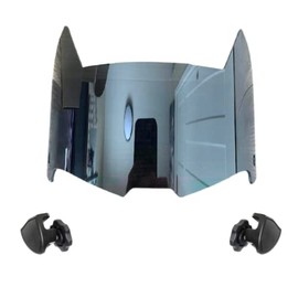 UniqueHelmets Bat Style Chrome Mirror Silver Tint Premium Football Helmet Visor Eye Shield w/Fast Release Clips Fits Adult & Youth