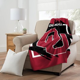Northwest The Company Oklahoma Sooners Blanket 46x60 Micro Raschel Dimensional Design Rolled