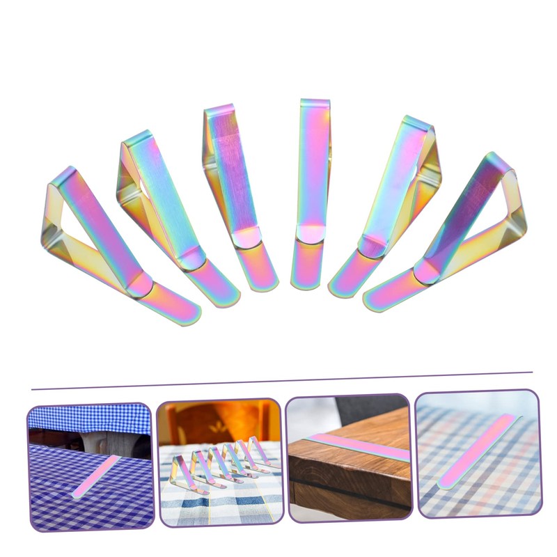 LABRIMP 6pcs Tablecloth Clips for Outdoor Tables Triangle Shape Non-Slip