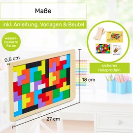 CUBIDI® Creative Montessori Tangram Puzzle, Promotes Logical Thinking and Spatial Imagination, Skill Game Made of High-Quality Wood, Educational Games from 4 Years for Boys and Girls