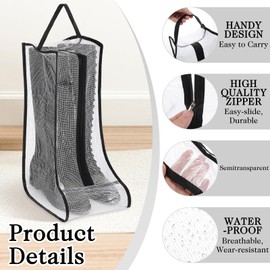 AOZUO 2 Set Boot Storage Bag, Portable Boots Protector Bag Dust Proof Travel Shoe Bags with Handle Boots Organizer for Packing Travel and Daily Use(Short)