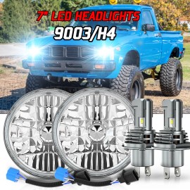 CHUSYYRAY For 1979 1980 1981 Toyota Pickup Pair 7'' Inch Round LED Headlights Hi/Lo Beam H