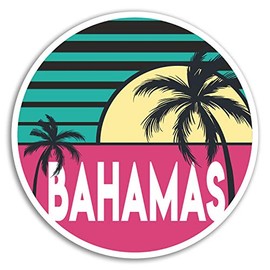 2 x 10cm Bahamas Vinyl Stickers - Caribbean Travel Sticker Laptop Luggage #18013 (10cm Wide)