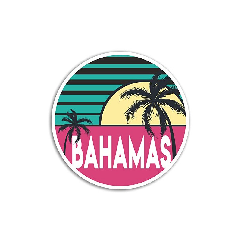2 x 10cm Bahamas Vinyl Stickers - Caribbean Travel Sticker