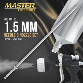 1.5mm Needle, Fluid Nozzle and Air Cap Set Only - Fits a Master Elite PRO-44 Series High Performance HVLP Spray Gun - Ideal for Automotive Primers, Topcoats, Clearcoats - Advanced Atomization