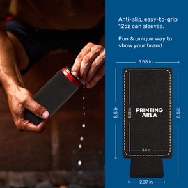 QualityPerfection Slim Can Cooler Sleeves (6 Units) Insulated, Beer/Energy Drink Neoprene 4mm Thickness Thermocoolers for 12 oz Tall Skinny Beverage - Blank Design, Ready for Printing (6, Red)
