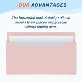 Fuutreo 6 Pcs Magnetic Wall File Organizer Magnetic Wall File Holder Refrigerator Magazine Holder for Mail Letters Paper(Mocha Mousse Color,8.3 x 13.8 Inch,Horizontal)