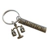 Bronze Law Scales Charm Keychain with Engraved Justice Tag, Paralegal