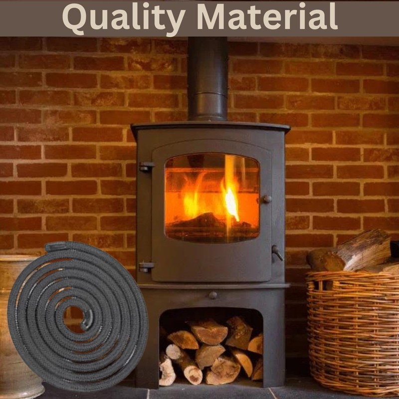 VITCAS 8mm 2m Black Stove Fire Rope for sealing Jointing