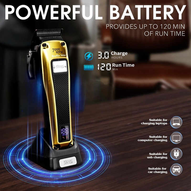 DSP Professional Barber Clipper Cordless, Hair Clipper for Men, Powerful