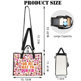 JNIAP Donuts Crossbody Bag Coffee Donuts Lover Gift Donuts Shoulder Bag Donut Junkie Gifts Coffee Donuts Crossbody Purse (TO DUNKIN Tote)