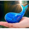vskikris Blue Glass Whale Figurine Collectibles Hand Blown Art Glass