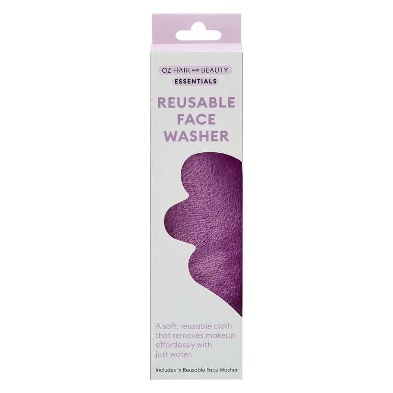 Oz Essentials Reusable Face Washer - Purple