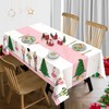 Arquiel Christmas Tablecloth, Nutcracker, Pink Christmas Tree Tablecloth, Washable, Rectangular,