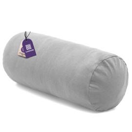 Luxoon Bolster Cover with Zip - Cover for Neck Pillow, 100% Cotton, Soft, Washable and Tumble Dryable, 15 x 40 cm, Grey