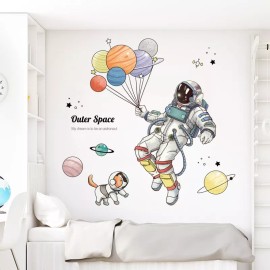 DaraBaby Vinil Decorativo Astronauta Planetas Habitación Niño Bebe
