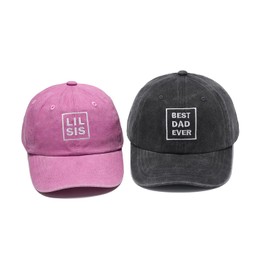 labi baby Girl Dad Daddy and Daughter Matching Hats Daddy and Me Baseball Caps, Daddy Baby Girl Vintage Cotton Hats for Photoshoot Best Dad Ever Little Sister Pink