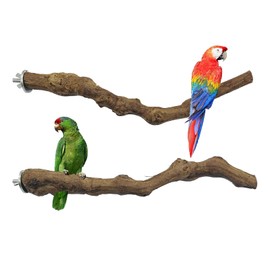 Allazone 2 PCS Natural Grape Stick Fork Bird Perch Bird Standing Stick Chewing Bird Toys Natural Grapevine Bird Cage Perch for Parrot Cages Toy for Cockatiels, Parakeets, Finches