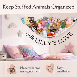 Lilly's Love Teddy Hammock - Toy Storage for Soft Stuffed Animals - 1 Pack (Jumbo Extra Large, White)