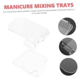 Vaguelly 2pcs Handheld Makeup Mixing Trays Nail Painting Palette Acrylic Eyeshadow Mixing Trays for DIY