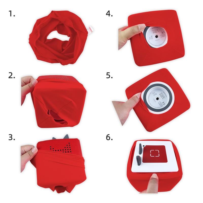 Sleeve for Toniebox, with Cover for Tonie Ears, Stain-Resistant, Red