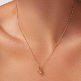 JENNY BIRD Letter E Monogram Initial Pendant Necklace | High Polish Gold, Lobster Clasp | Sleek, Chunky Designer Jewelry for Women