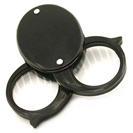 Folding Pocket Magnifier Magnifying Glass 5X 10x .75" Double Lens