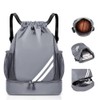 Drawstring Backpack Sports Gym Bag with Shoes Compartment, Waterproof Draw