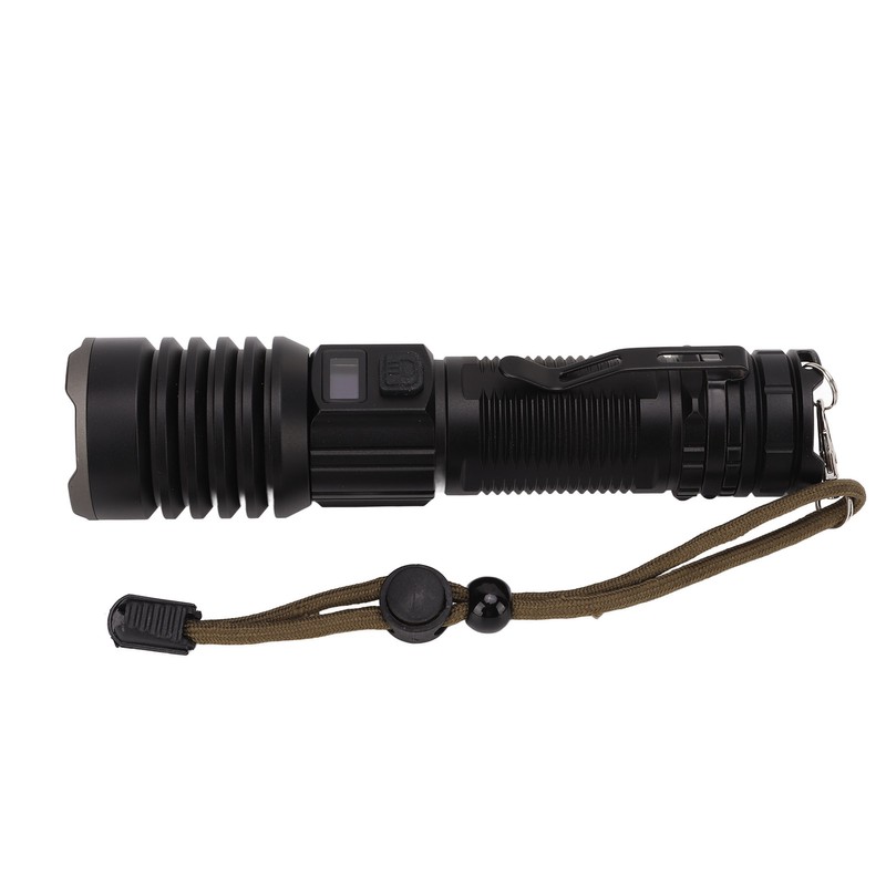 LED Flashlight USB Charging IPX4 Waterproof Aluminium Alloy Intelligent Digital
