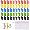 Pack of 50 Colourful Sock Clips for Washing Machine and