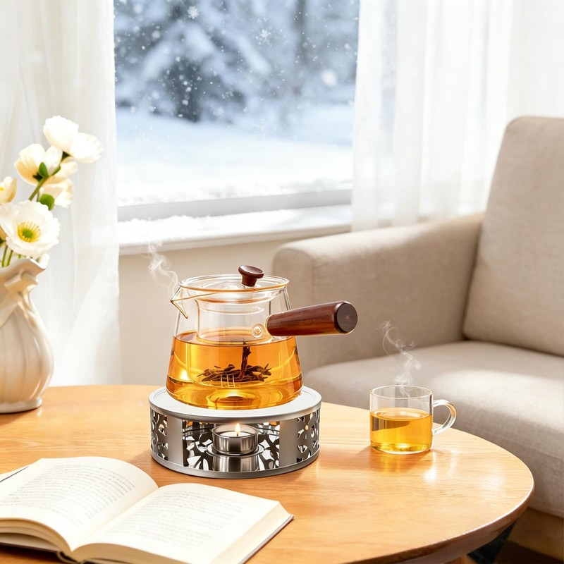 JUKFITA Tea Warmer Petals Silhouette, 3 Pack Stainless Steel Teapot