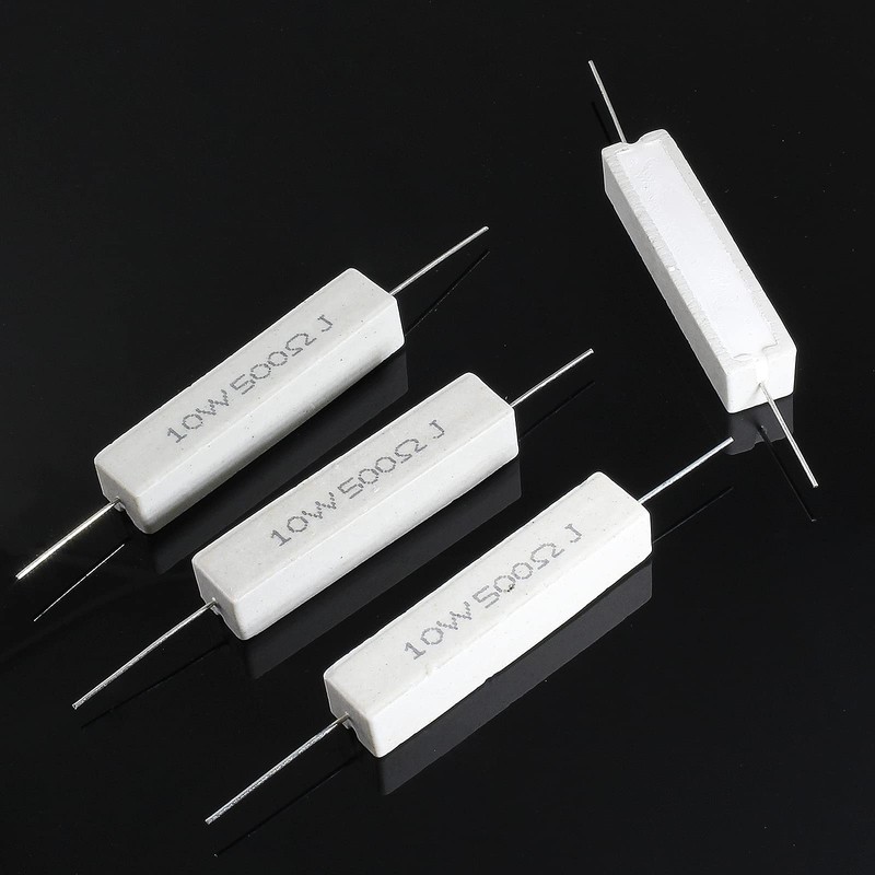 Qjaiune 10Pcs Cement Resistor 10W 500 Ohm Resistor, Ceramic Resistor