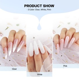Morovan Acrylic Nail Kit: Clear Pink White Powder and Professional Liquid Set for Nail Extension
