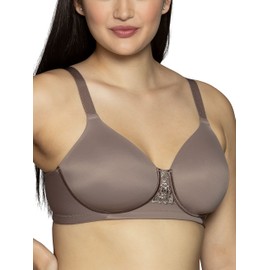Vanity Fair Vanity Fair Womens Full Figure Beauty Back Smoothing Bra, 4-way Stretch Fabric, Lightly Lined Cups Up To H Bra, Wirefree - Walnut, 40C US